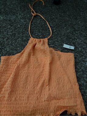 Old Navy Peach Orange Halter Tank Top